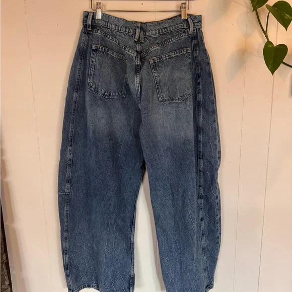 Good American Good Extreme Barrel Jeans High Rise Loose Fit Size 8 / 29 - Picture 7 of 9